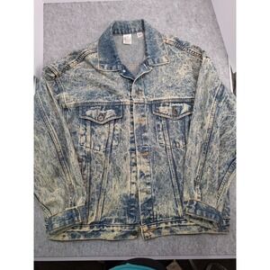Vintage Acid Washed Jean Jacket Made In USA With Eagle Emblem
